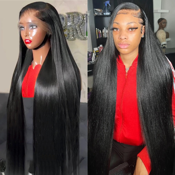 Color: Natural Color, Stretched Length: 14inches, Density: 180% - 30 32 Inch 13x4 13x6 Lace Front H F640-12000038433163574