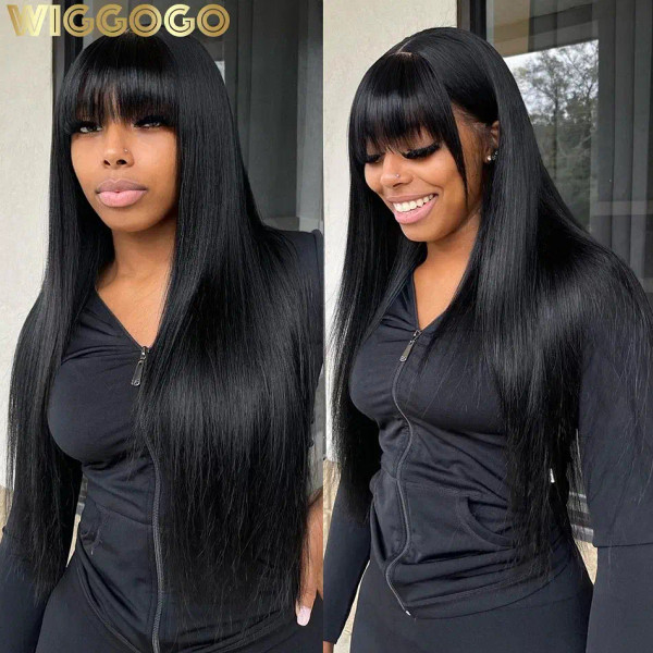 Stretched Length: 22INCHES, Hair Color: #1, Density: 180%, Ships From: CHINA - Wiggogo 3X1 Middle P F640-12000045834115555