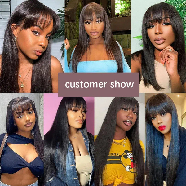 Stretched Length: 22INCHES, Hair Color: #1, Density: 180%, Ships From: CHINA - Wiggogo 3X1 Middle P F640-12000045834115555
