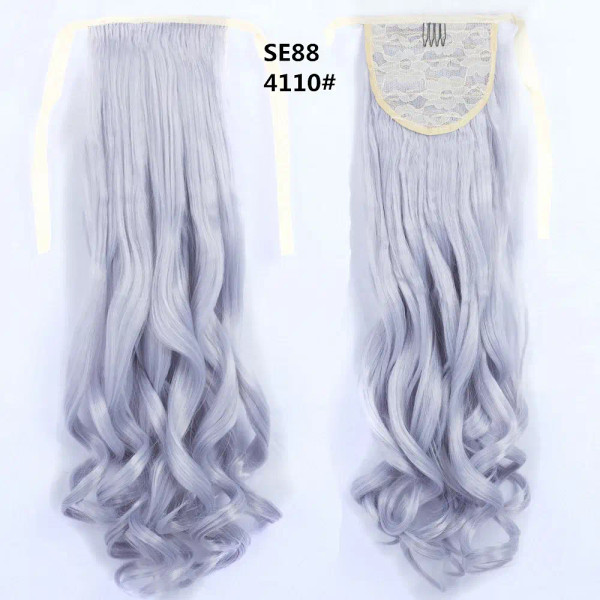 Color: #18 - LINWAN Synthetic Long Straight Wrap Around Clip In Ponytail Hair Extension Heat Reista F640-12000034466271147