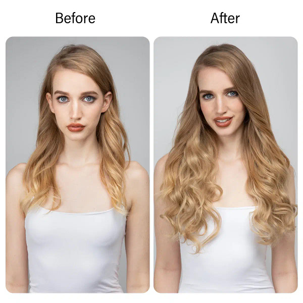 Color: P4/24, Stretched Length: 14inches - Synthetic No Clip Wave Hair Extensions Ombre Natural Bla F640-12000033280789261