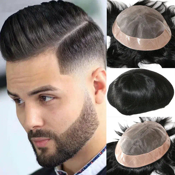 Toupee Color: 1750#, Toupee Density: 110%, Length: 6 inches, Toupee Size: 8x10, Toupee Design: free F640-12000036048296888
