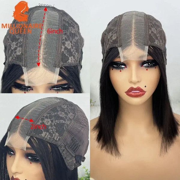 Color: Natural Color, Stretched Length: 10inches, Density: 250%, Lace Size: 2x6 - Highlight P4/30 B F640-12000042933633056