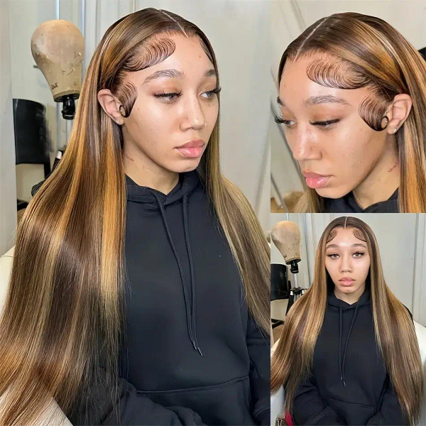 Stretched Length: 30inches, Hair Color: #4, Density: 200%, Ships From: CHINA - Highlight Straight 1 F640-12000044499486977
