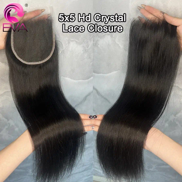Color: Pink, Material Grade: Remy Hair, Stretched Length: 20inches - Eva 5x5 Hd Lace Closure Straig F640-12000037864726570