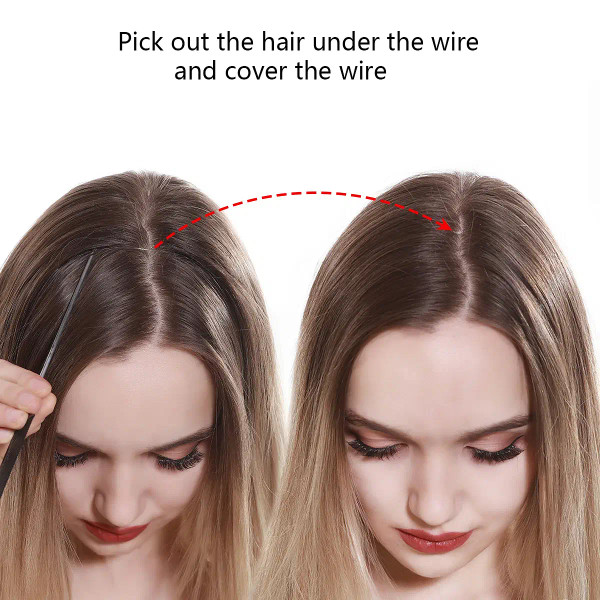 Color: P2/613, Stretched Length: 14inches - Synthetic No Clip Wave Hair Extensions Ombre Natural Bl F640-12000033280789257