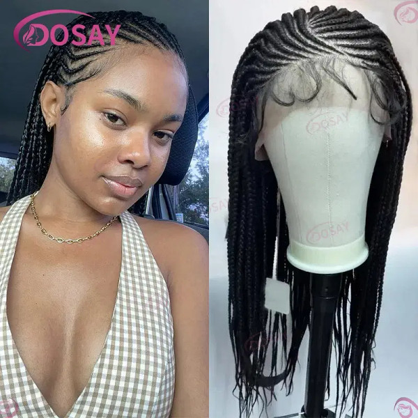 Color: #1, Ships From: CHINA, Wig Length: 36inches - 36" Cornrow Braids Hair Wig Synthetic Braided  F640-12000044392585520