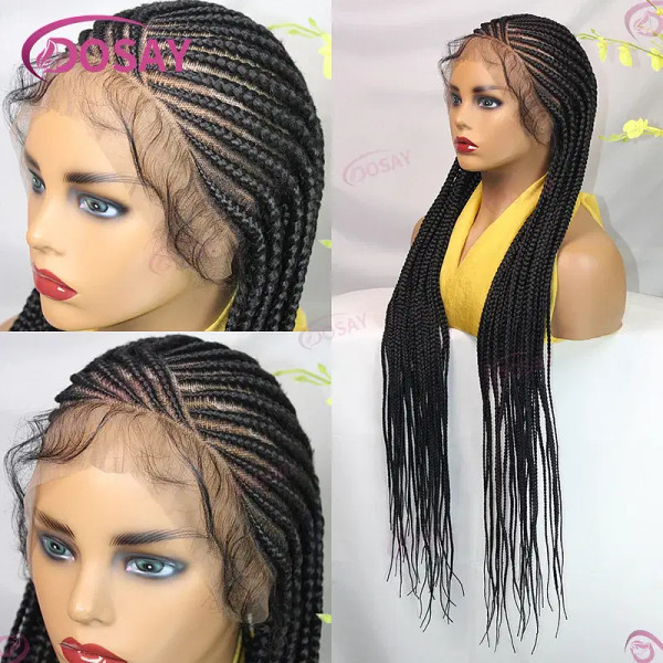 Color: #1, Ships From: CHINA, Wig Length: 36inches - 36" Cornrow Braids Hair Wig Synthetic Braided  F640-12000044392585520