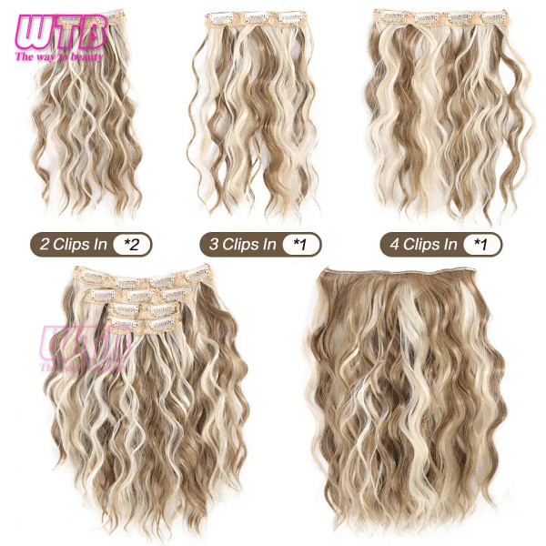 Color: T1B/4/30 - Synthetic Heat Resistant Hair Extensions Multi Color Clip-in Body Wave 12inch 4 P F640-12000042254818420