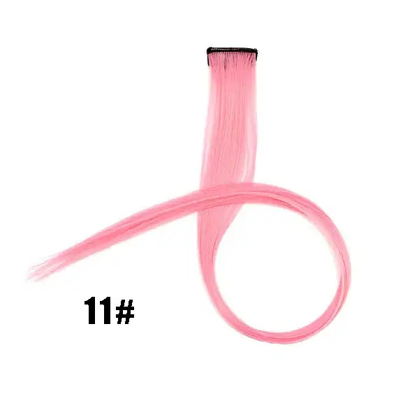 Color: #35, Stretched Length: 22inches - Synthetic Clip-in Hair Extensions 22" Long Colorful Straig F640-12000016239302643