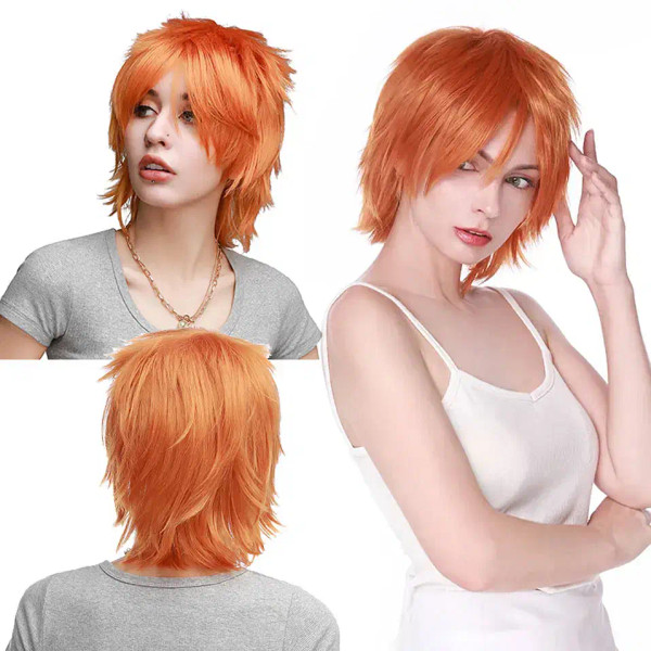 Color: Multi Color, Ships From: CHINA, Stretched Length: 8inches - S-noilite Synthetic Short Wig Bl F640-64619056268