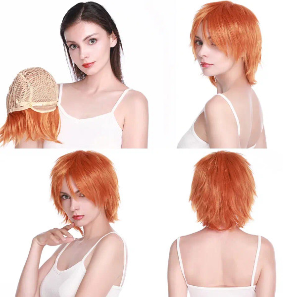 Color: Multi Color, Ships From: CHINA, Stretched Length: 8inches - S-noilite Synthetic Short Wig Bl F640-64619056268