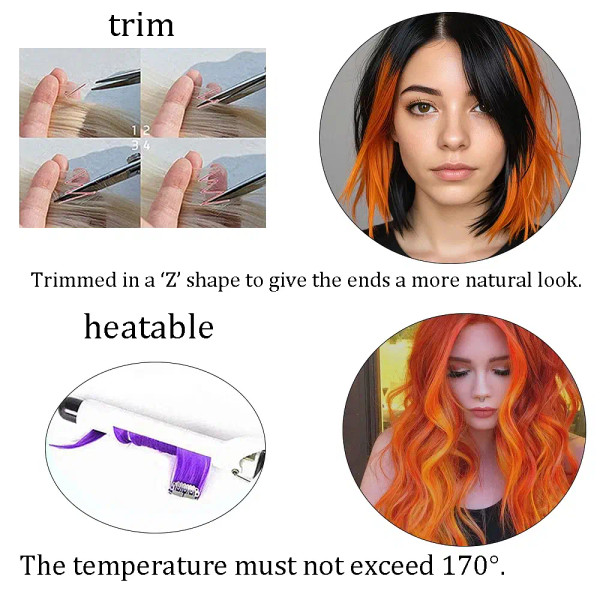 Color: FS1B/99J, Stretched Length: 22INCHES - 12-Pack 22" Long Heat Resistant Women's Clip-In Hair  F640-12000042933024676