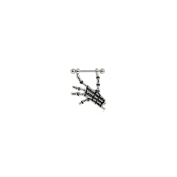 Nipple Ring with Skeleton Hand T575-S0671357199