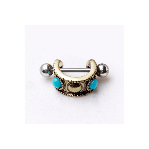 Antique Gold Plated Turquoise Cartilage Cuff Earring T575-S0671357239