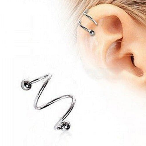 316L Surgical Steel Double Coil Twist T575-S0671356678