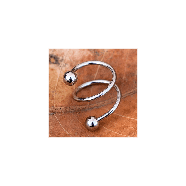 316L Surgical Steel Double Coil Twist T575-S0671356678