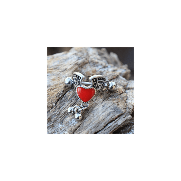 Antique Winged Heart Cartilage Cuff Earring T575-S0671356283