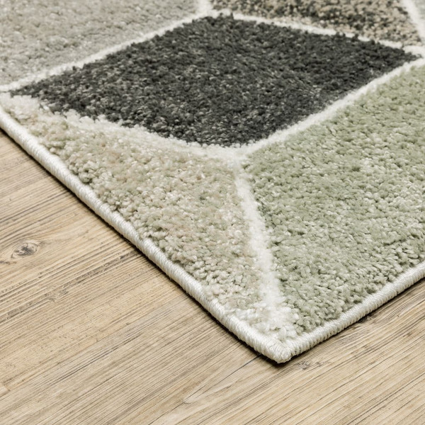 5' X 8' Black And Gray Geometric Power Loom Area Rug N270-508464