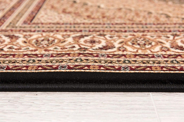 7' X 9' Beige and Black Medallion Power Loom Area Rug N270-395349