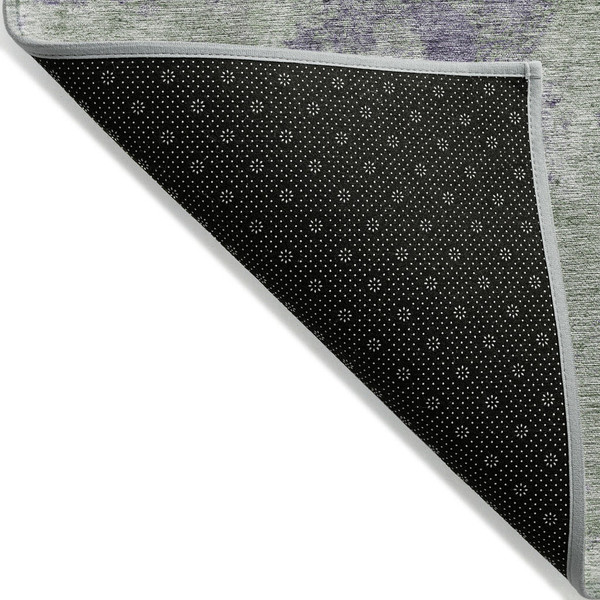 9' X 12' Purple and Green Abstract Washable Non Skid Indoor Outdoor Area Rug N270-564285
