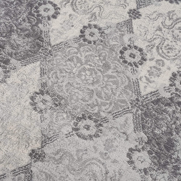 2' X 8' Gray Distressed Trellis Pattern Runner Rug N270-390207