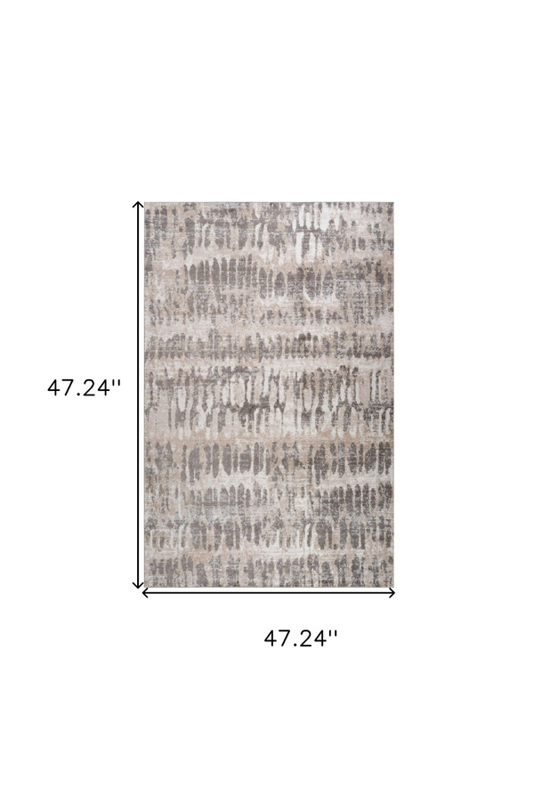 4' X 6' Beige and Brown Abstract Distressed Area Rug N270-558968