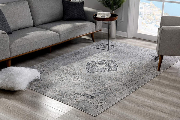 4' X 6' Grey Oriental Area Rug N270-391791