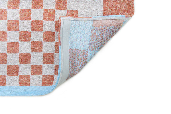 6' X 8' Blue and Red Geometric Non Skid Area Rug N270-551858