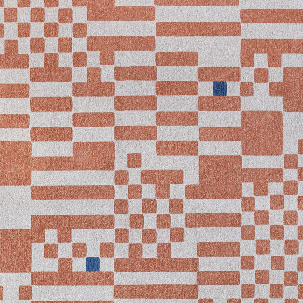 6' X 8' Blue and Red Geometric Non Skid Area Rug N270-551858