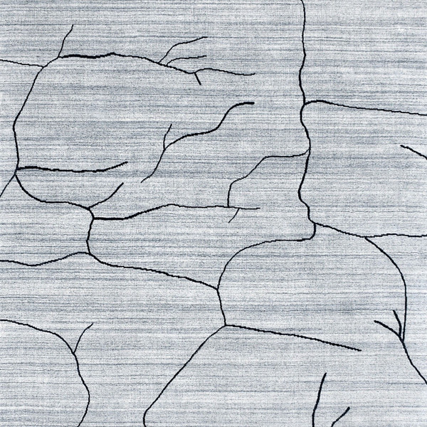 8' X 10' Gray and Black Abstract Hand Loomed Area Rug N270-554693