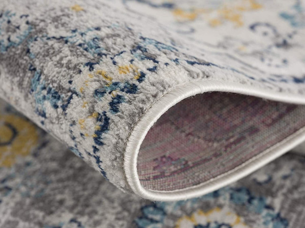 8' X 10' Blue and Yellow Floral Area Rug N270-392919