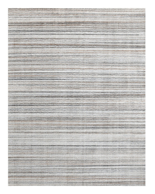 8' X 10' Beige and Gray Wool Blend Abstract Lines Hand Loomed Area Rug N270-554695