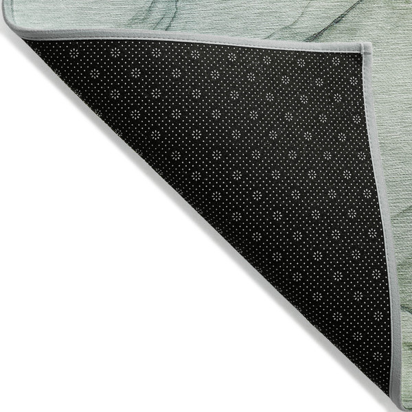 8' X 10' Green Abstract Washable Non Skid Indoor Outdoor Area Rug N270-559385