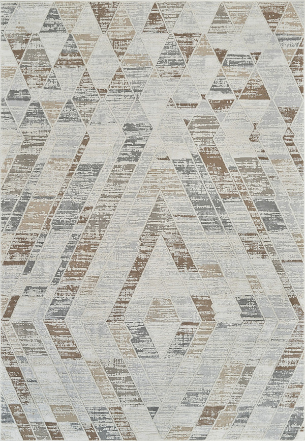 4' X 6' Beige and Brown Abstract Distressed Area Rug N270-558852