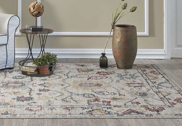 78 X 114 Ivory  Wool Rug N270-374721