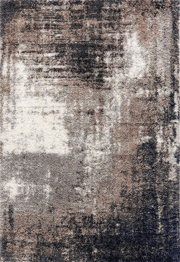5' X 8' Ivory And Navy Retro Modern Area Rug N270-392348