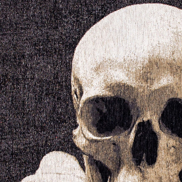 6' X 8' Black and White Funky Skull Non Skid Area Rug N270-552043
