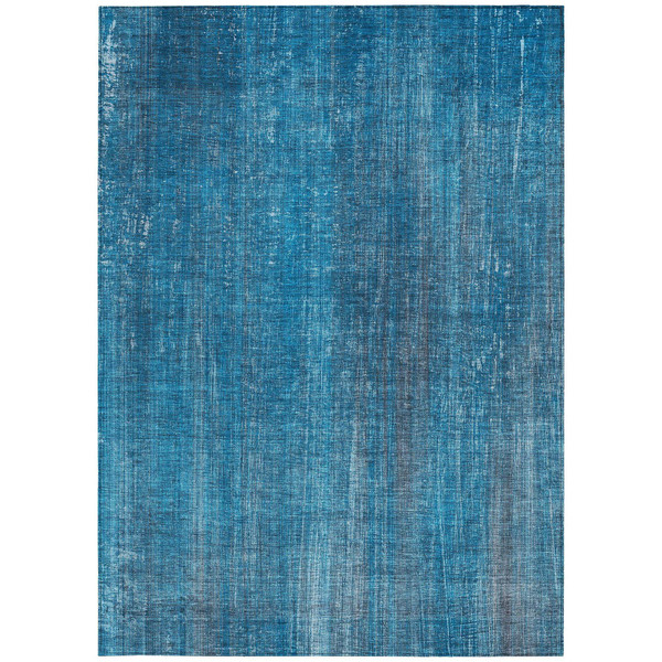 8' X 10' Blue Striped Washable Non Skid Indoor Outdoor Area Rug N270-562566