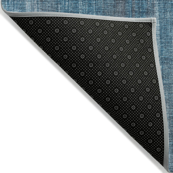 8' X 10' Blue Striped Washable Non Skid Indoor Outdoor Area Rug N270-562566