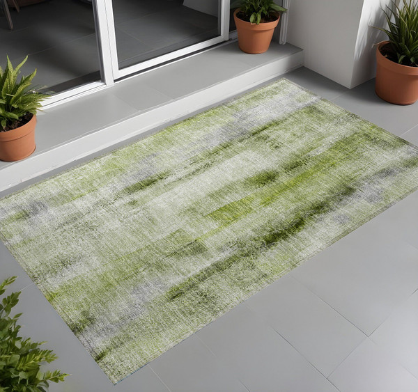 2' X 3' Sage Washable Non Skid Indoor Outdoor Area Rug N270-561669