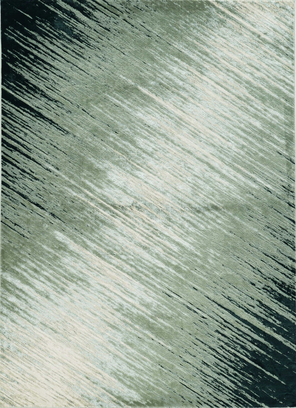 7' X 10' Silver Grey Machine Woven Abstract Brushstroke Indoor Area Rug N270-354143