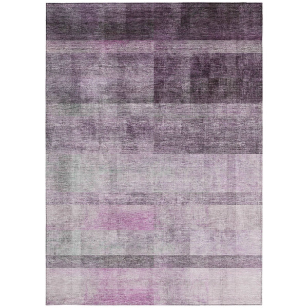 8' X 10' Purple Ombre Washable Non Skid Indoor Outdoor Area Rug N270-563670