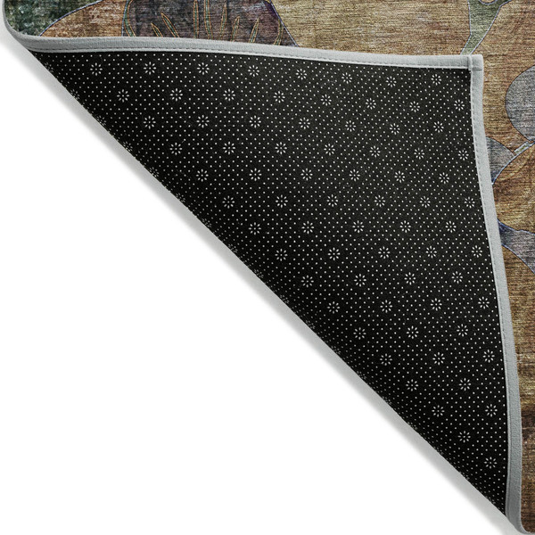 8' X 10' Beige and Blue Abstract Washable Indoor Outdoor Area Rug N270-563013