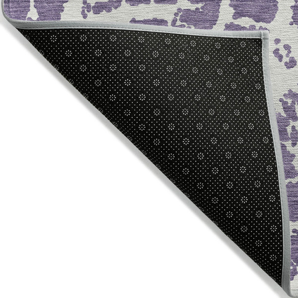 8' X 10' Purple and White Abstract Washable Non Skid Indoor Outdoor Area Rug N270-559313