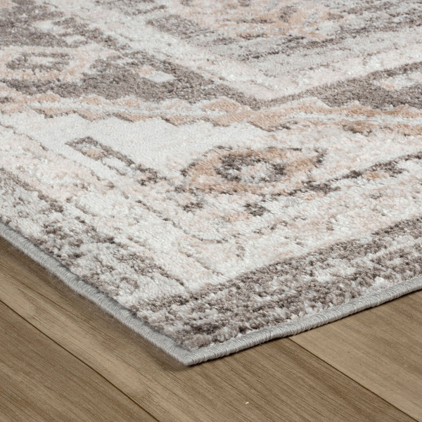 4' X 6' Beige and Brown Abstract Distressed Area Rug N270-558984