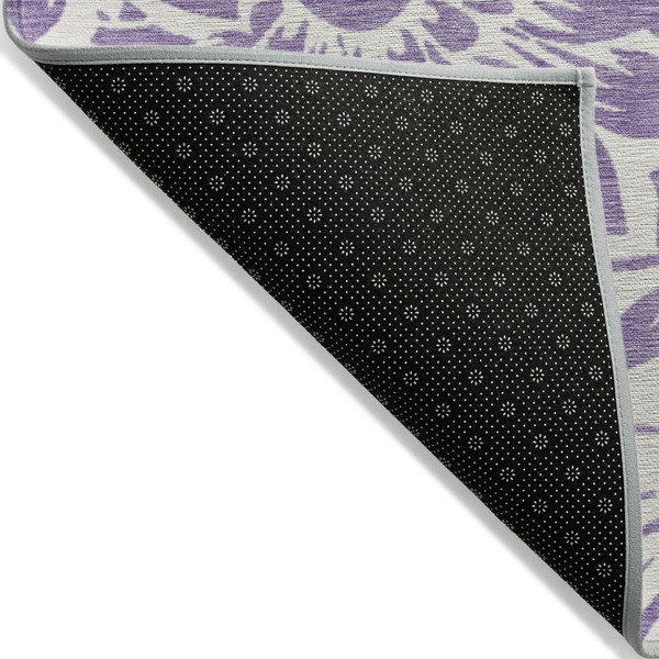 2' X 3' Purple and Ivory Floral Washable Non Skid Indoor Outdoor Area Rug N270-562515