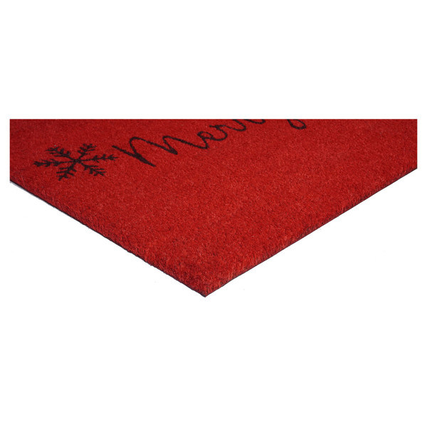 24" X 36" Red and Black Coir Merry Christmas Outdoor Christmas Door Mat N270-555290