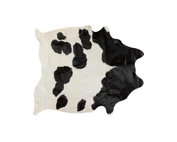 72" X 84" White And Black Cowhide  Rug N270-332276