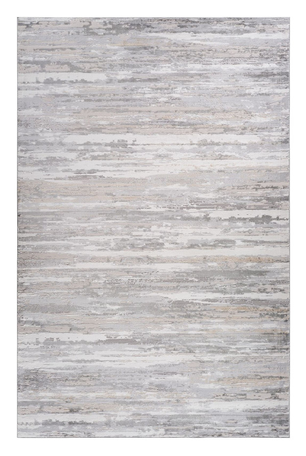 4' X 6' Gray and Beige Abstract Distressed Area Rug N270-558956